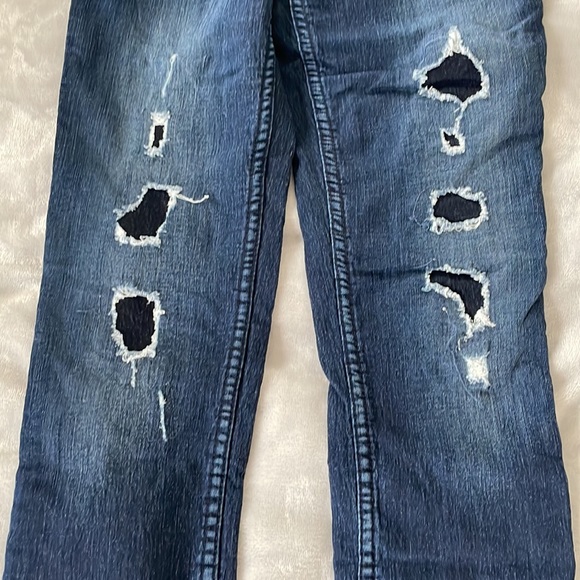 Patchwork Power Skinny Low Jeans, Size 25 - Picture 4 of 6